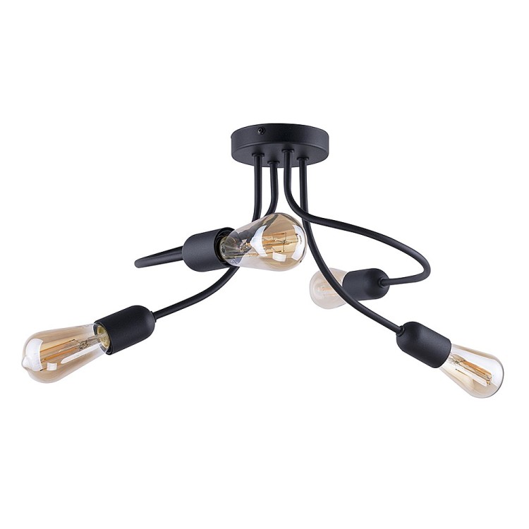 Suspension Fado 4 lumières – noir – en métal – style moderne