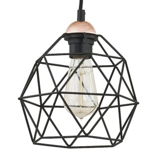 Suspension Galaxy 4 lumières – cuivre & noir – en métal – style moderne