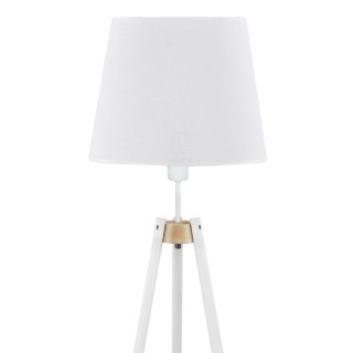 Lampadaire Vaio 1 lumière – blanc & pin – en métal et bois – style moderne