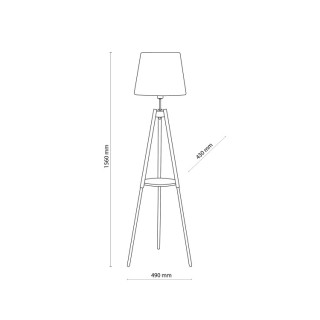 Lampadaire Vaio 1 lumière – blanc & pin – en métal et bois – style moderne