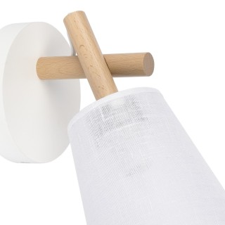 Applique murale Vaio 1 lumière – blanc & pin – en métal et bois – style moderne