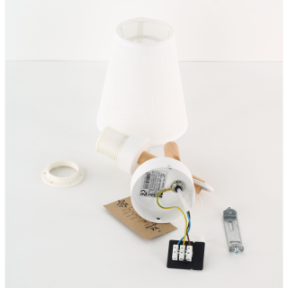 Applique murale Vaio 1 lumière – blanc & pin – en métal et bois – style moderne