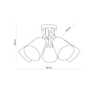 Suspension Vaio 5 lumières – blanc & pin – en métal et bois – style moderne