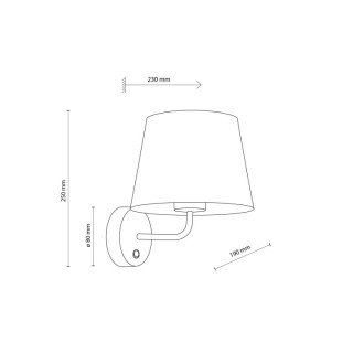 Applique murale Maja 1 lumière – noir – en métal – style classique