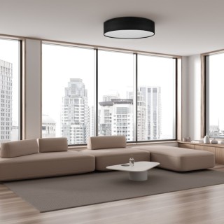 Plafonnier Rondo 4 lumières – blanc – en métal – style loft