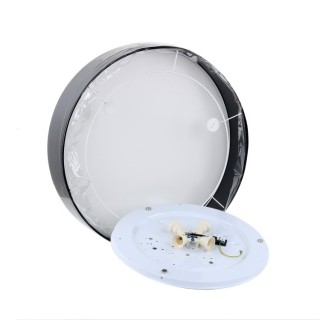 Plafonnier Rondo 4 lumières – blanc – en métal – style loft