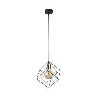 Suspension Alambre 1 lumière – doré & noir – en métal – style moderne et loft