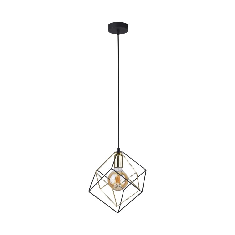 Suspension Alambre 1 lumière – doré & noir – en métal – style moderne et loft