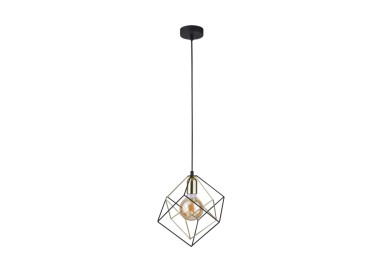 Suspension Alambre 1 lumière – doré & noir – en métal – style moderne et loft