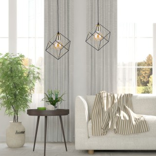 Suspension Alambre 1 lumière – doré & noir – en métal – style moderne et loft