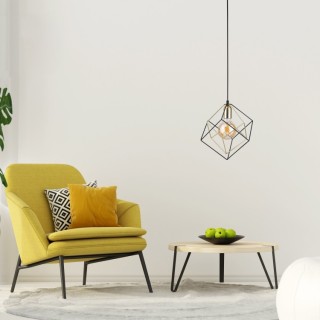 Suspension Alambre 1 lumière – doré & noir – en métal – style moderne et loft