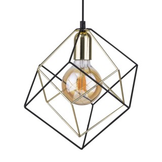 Suspension Alambre 1 lumière – doré & noir – en métal – style moderne et loft