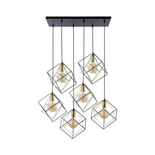 Suspension Alambre 6 lumières – noir – en métal – style moderne