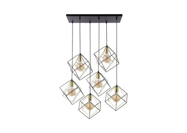 Suspension Alambre 6 lumières – noir – en métal – style moderne