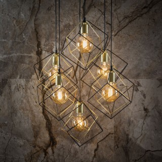 Suspension Alambre 6 lumières – noir – en métal – style moderne