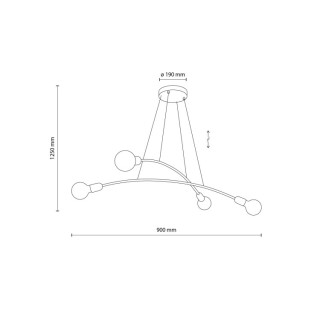 Suspension Helix 4 lumières – noir – en métal – style moderne