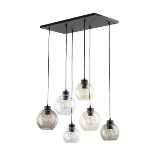 Suspension Cubus 6 lumières – noir – en métal – style moderne et chic