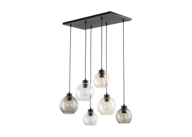 Suspension Cubus 6 lumières – noir – en métal – style moderne et chic