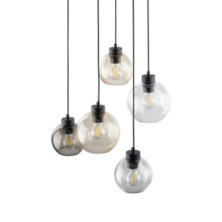 Suspension Cubus 6 lumières – noir – en métal – style moderne et chic