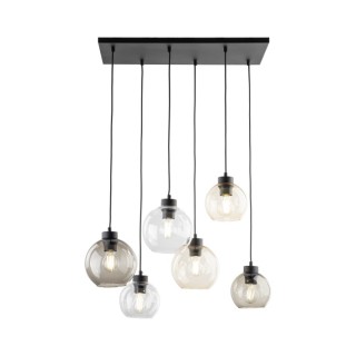 Suspension Cubus 6 lumières – noir – en métal – style moderne et chic