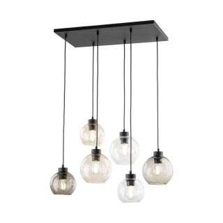 Suspension Cubus 6 lumières – noir – en métal – style moderne et chic