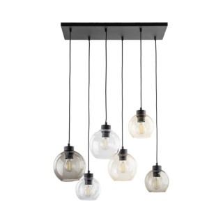 Suspension Cubus 6 lumières – noir – en métal – style moderne et chic