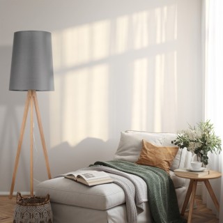 Lampadaire Walz 1 lumière – pin – en métal et bois – style moderne