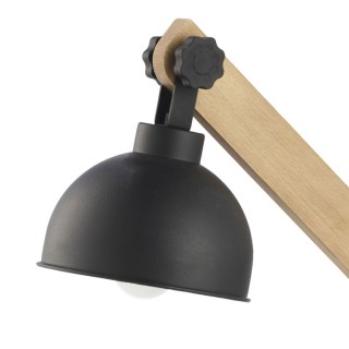 Veilleuse Oslo 1 lumière – pin & noir – en métal et bois – style moderne