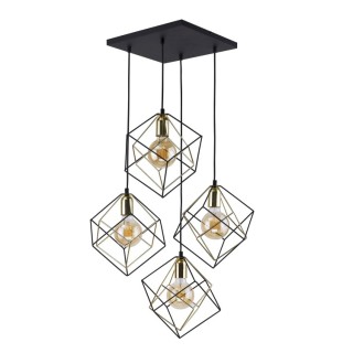 Suspension Alambre 4 lumières – noir – en métal – style moderne