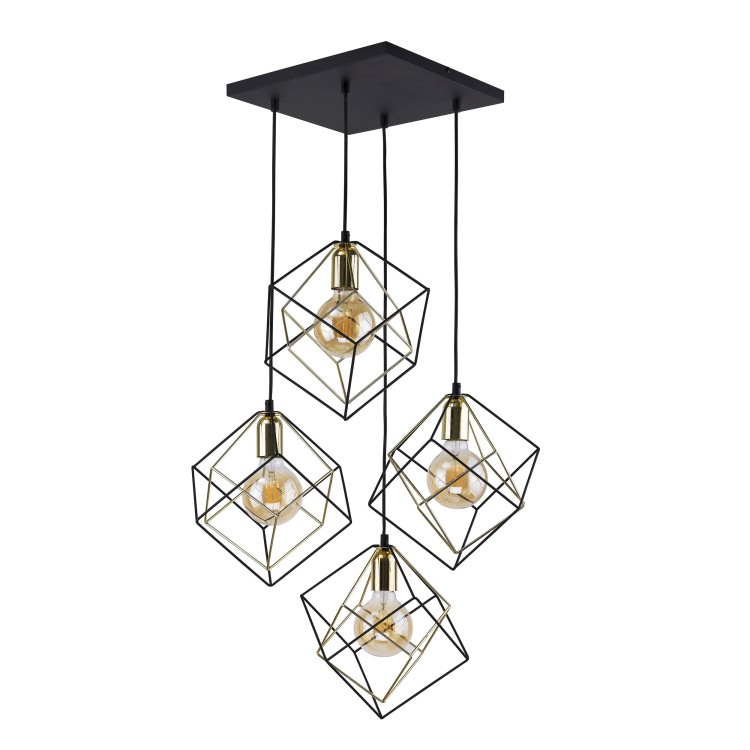 Suspension Alambre 4 lumières – noir – en métal – style moderne