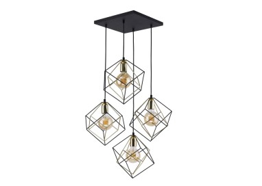 Suspension Alambre 4 lumières – noir – en métal – style moderne