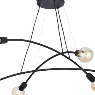 Suspension Helix 6 lumières – noir – en métal – style moderne et loft
