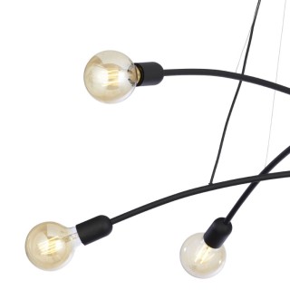 Suspension Helix 6 lumières – noir – en métal – style moderne et loft