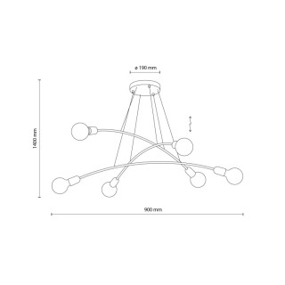 Suspension Helix 6 lumières – noir – en métal – style moderne et loft
