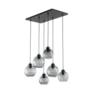Suspension Cubus 6 lumières – noir – en métal – style moderne et chic