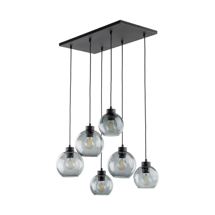 Suspension Cubus 6 lumières – noir – en métal – style moderne et chic