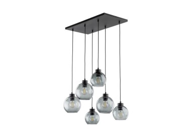 Suspension Cubus 6 lumières – noir – en métal – style moderne et chic
