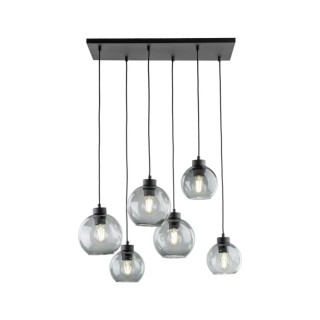 Suspension Cubus 6 lumières – noir – en métal – style moderne et chic