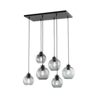 Suspension Cubus 6 lumières – noir – en métal – style moderne et chic
