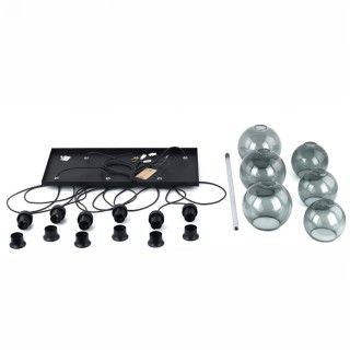 Suspension Cubus 6 lumières – noir – en métal – style moderne et chic