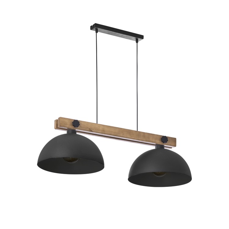 OSLO LAMPE SUSPENDUE NOIRE 2 PLATS