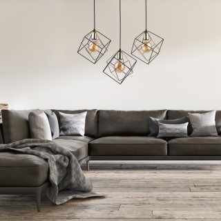 SUSPENSION ALAMBRE 3 BANDES PLATES NOIRES/VERTES