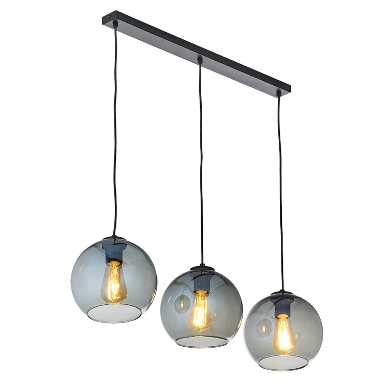Suspension Cubus 3 lumières – noir – en métal – style moderne