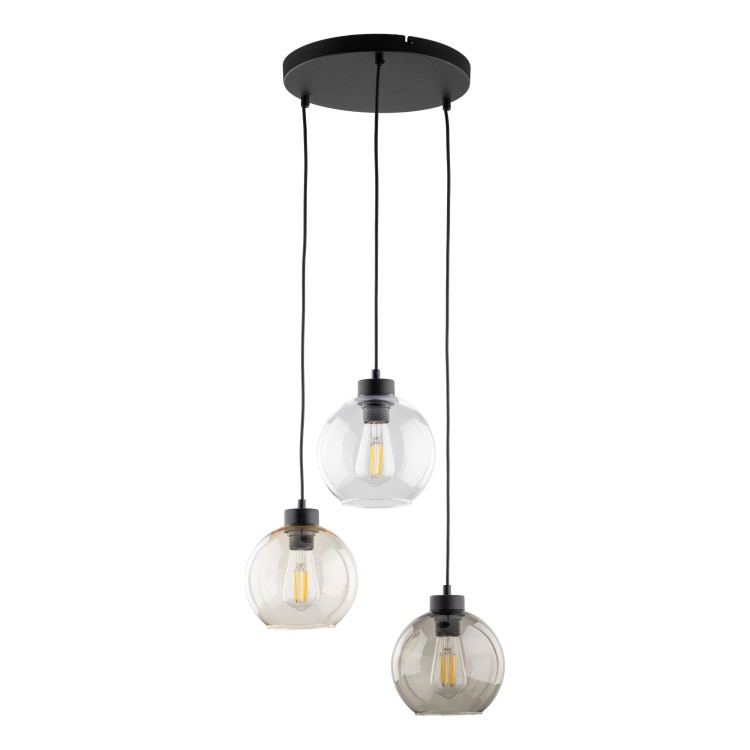 Suspension Cubus 3 lumières – noir – en métal – style moderne