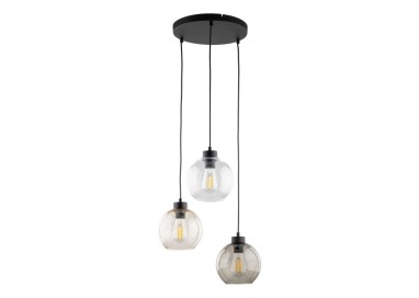 Suspension Cubus 3 lumières – noir – en métal – style moderne