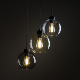 Suspension Cubus 3 lumières – noir – en métal – style moderne