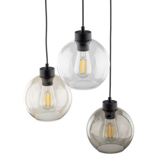 Suspension Cubus 3 lumières – noir – en métal – style moderne