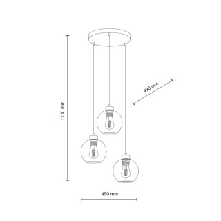 Suspension Cubus 3 lumières – noir – en métal – style moderne