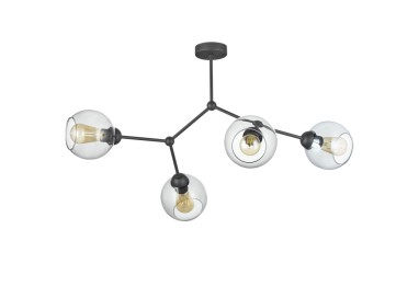 Suspension Fairy 4 lumières – noir – en métal – style rustique