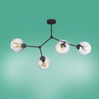 Suspension Fairy 4 lumières – noir – en métal – style rustique